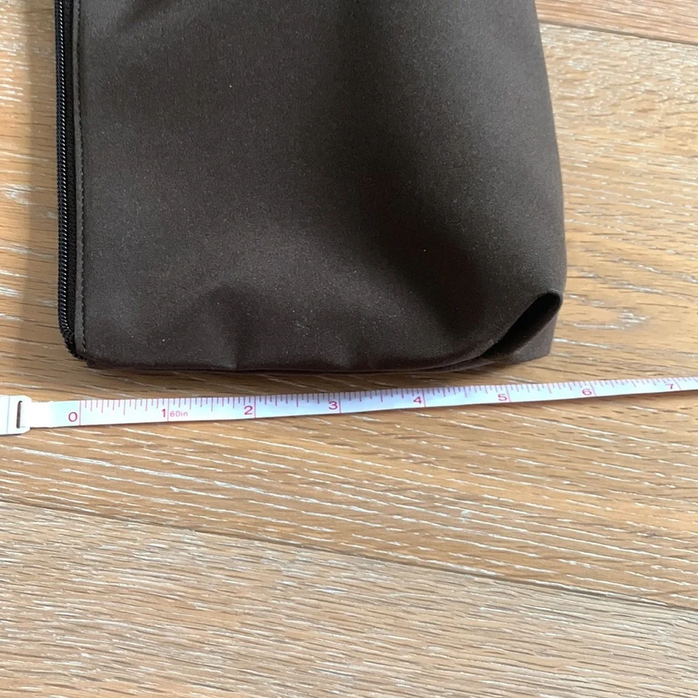 DKNY nylon brown zippered cosmetic bag